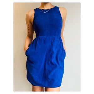 Lucky Brand Blue Suede Dress w/ Pockets